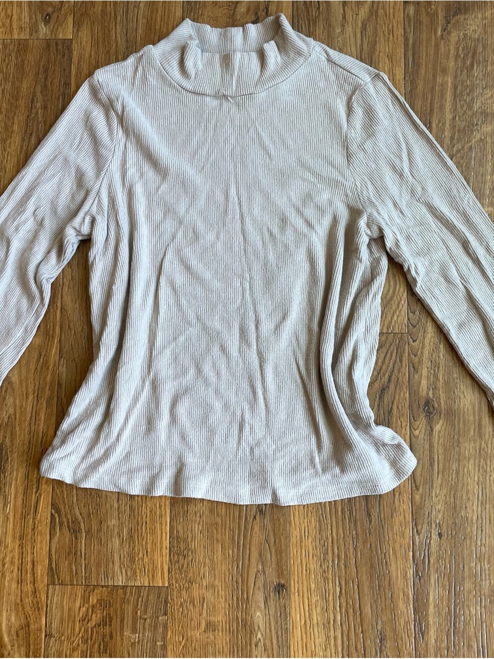Copper Key Neutral Ribbed Mock Neck Top